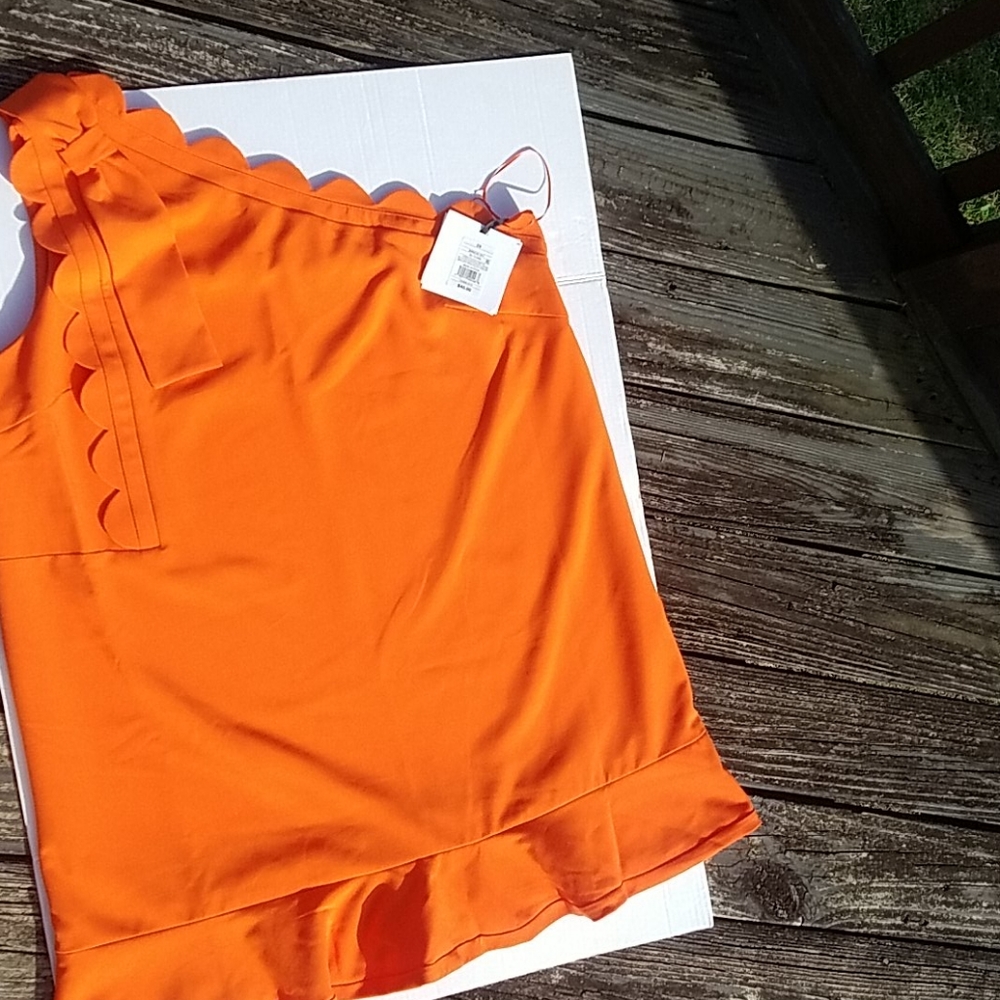 Victoria Beckham one shoulder orange dress size 2X
